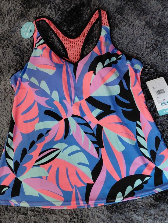 ZeroXposur Other - ZeroXposur Pink and Blue Tropical Tankini Top